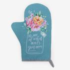 Варежка-прихватка «Доляна» В горошек 20×28 см, габардин, 35% хлопок, 65% п/э, ватин 250 г/м² - Фото 2