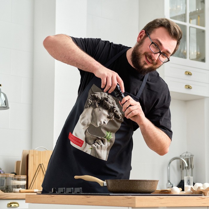 Фартук кухонный мужской «Этель. Щепоточку розмарина» 70×60 см, 100% хлопок, саржа 190 г/м² - Фото 1