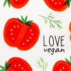 Набор кухонных полотенец Доляна Love vegan, 35х60см-4шт, 100% хлопок - Фото 7