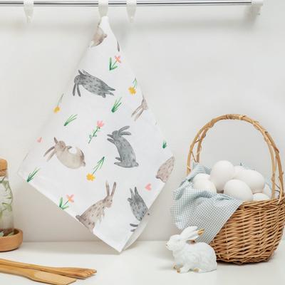 Полотенце кухонное Доляна Fluffy bunnies, 35×60 см, 100% хлопок,164 г/м²