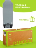 Самокат 2 в 1 GRAFFITI Kids, с корзинкой, колёса PU 120/75 мм, цвет серый - Фото 6