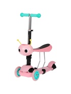 Самокат 2 в 1 с корзинкой GRAFFITI Kids, колёса PU 120/75 мм, розовый - Фото 7