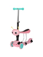 Самокат 2 в 1 с корзинкой GRAFFITI Kids, колёса PU 120/75 мм, розовый - Фото 8