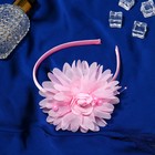 Ободок для волос "Рози" розочка, 0,5 см, розовый - Фото 1