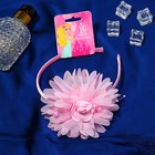 Ободок для волос "Рози" розочка, 0,5 см, розовый - Фото 2