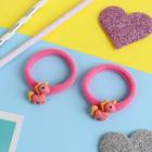 Резинка для волос "Кроха" (набор 2 шт) единорожек, 3,5 см, розовый (комплект 6 шт) - фото 21215083