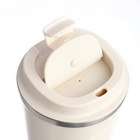 Термокружка «Мастер К», 500 мл, с надписью «Coffee», сохраняет тепло 10 ч., нержавеющая сталь, белая - Фото 3