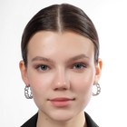 Серьги набор 8 пар «Цепи» змеиный рисунок, цвет коричневый в серебре, d=4 - фото 21215323