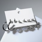 Серьги набор 3 пары "Юность" узел с жемчугом, цвет белый в серебре, d=2,3 - фото 25631305