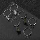 Серьги набор 3 пары «Джунгли» кисточка, монстера, цвет зелёный в серебре - фото 25617393