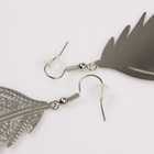 Серьги металл «Папоротник» листочек, цвет серебро - Фото 5