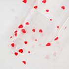 Пленка для декора и флористики, прозрачная, бордовая, "Сердечки", лист 1шт., 60 х 60 см - Фото 3