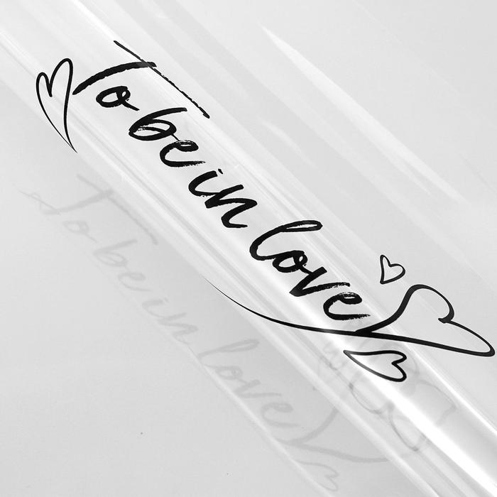 Пленка для декора и флористики, прозрачная, "To be in love", черная, лист 1шт., 58 х 58 см - Фото 1