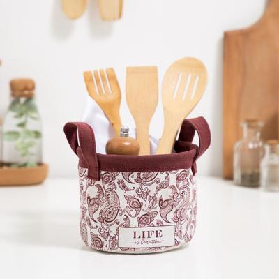 Корзинка текстильная «Этель. Восточные узоры», 12×14 см