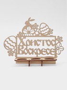 Подставка для пасхальных яиц Доляна «Христос Воскрес», 3 ячейки, 20×9.5×15.5 см, дерево - Фото 2