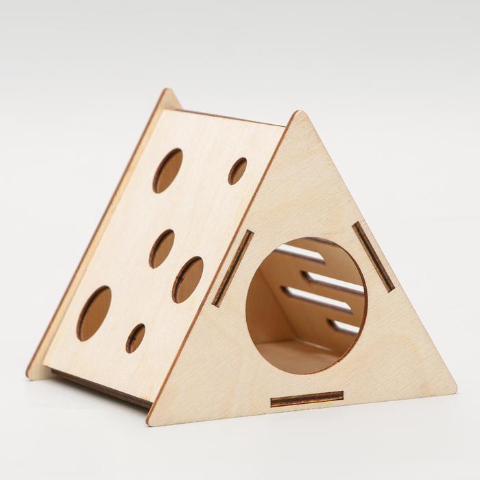 Домик для грызунов «Сыр», 12.5×11.5×11 см, дерево - Фото 1