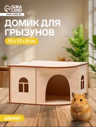 Домик для грызунов, 13×13×8 см, дерево - Фото 1
