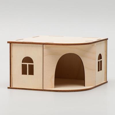 Домик для грызунов, 13×13×8 см, дерево