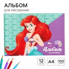 Альбом для рисования А4, 12 листов 100 г/м², на скрепке, Принцессы - Фото 1