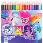 Карандаши 24 цвета, заточенные, шестигранные, картонная упаковка, европодвес, "Пинки Пай", My Little Pony - фото 6388824