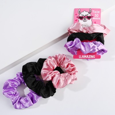 Набор атласных резинок для волос «Lamazing», 3 шт., диам. 9 см