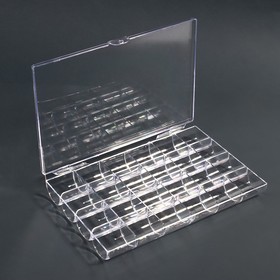 Органайзер для декора, 24 ячейки, 18 × 12 × 2,4 см, цвет прозрачный