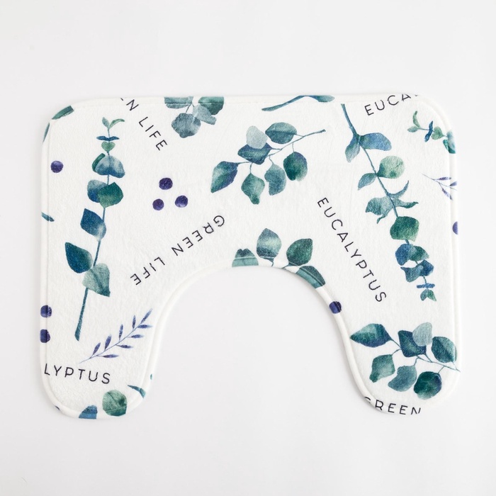 Коврик для ванной «Этель. Эвкалипт», 50×40 см, велюр - Фото 1