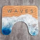 Коврик для ванной Этель "Waves", 50х40 см, велюр - Фото 2