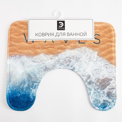 Коврик для ванной «Этель» Waves, 50×40 см, велюр