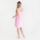 Набор для бани и ванной Этель "Горох" полотенце-парео 75*120 см+повязка, цв.розовый - Фото 6