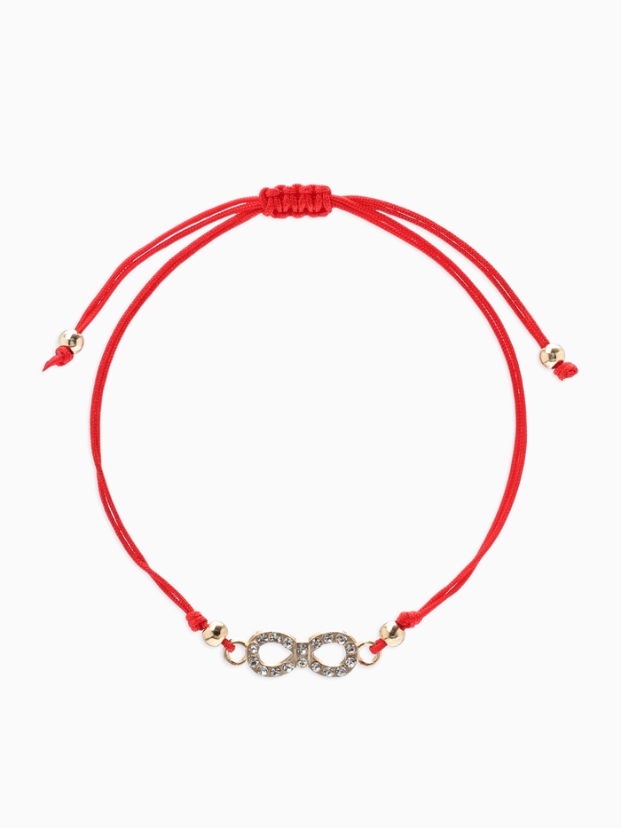 Браслет-оберег «Красная нить», Your daily life бесконечность, белый в золоте