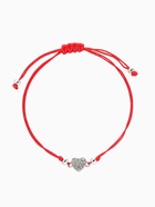 Браслет-оберег «Красная нить» Your daily life сердечко, белый в серебре, 7 см - Фото 1