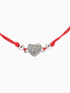 Браслет-оберег «Красная нить» Your daily life сердечко, белый в серебре, 7 см - Фото 2