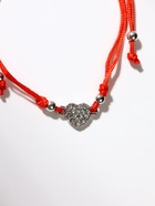 Браслет-оберег «Красная нить» Your daily life сердечко, белый в серебре, 7 см - Фото 4