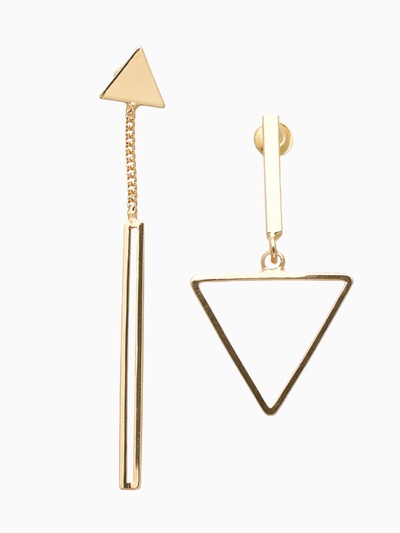 Серьги висячие «Геометрия» треугольники, цвет золото, 7 см