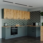 Кухня Дели Угловая 2600х1600 Антрацит/ Дуб Вотан/ Дуб, Антрацит - Фото 1