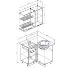 Кухня Жемчуг Угловая 1000х1000 Белый/Мрамор Марквина белый/ Жемчуг - Фото 2