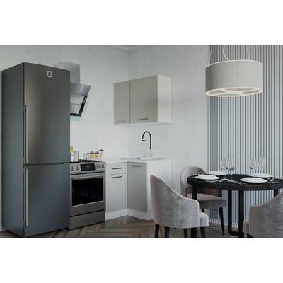 Кухня Шампань Угловая 1000х1000 Белый/Мрамор Марквина белый/ Сатин