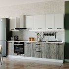 Кухонный гарнитур прямой «Руанда», 2832×600 мм, цвет белый/мрамор марквина белый/жемчуг/руанда - Фото 1