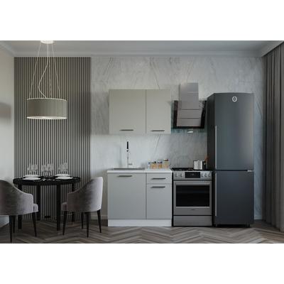 Кухня Шампань 1000х600 Белый/Мрамор Марквина белый/ Сатин