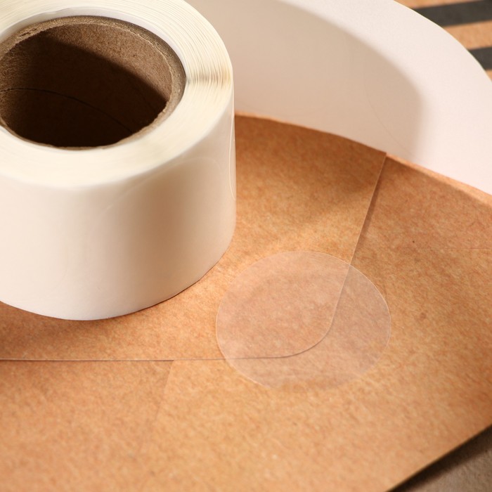 Наклейка прозрачная 3.8×3.8 см, 300 шт. - Фото 1