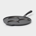 Сковорода - оладница, d=19.5 см, индукция, чугун, чёрная - Фото 3