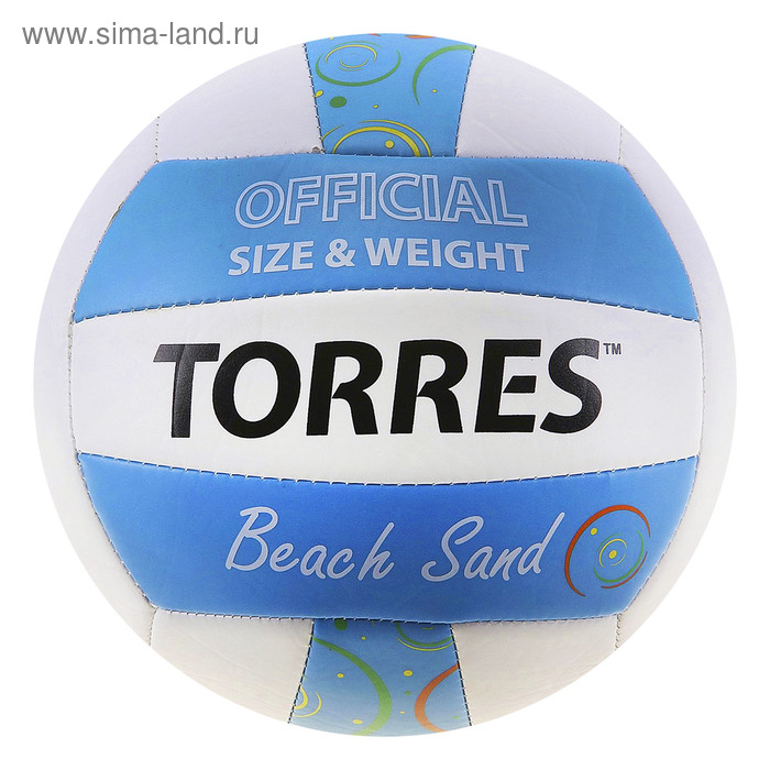 Мяч волейбольный Torres Beach Sand Blue, V30095B, размер 5, TPU, машинная сшивка - Фото 1