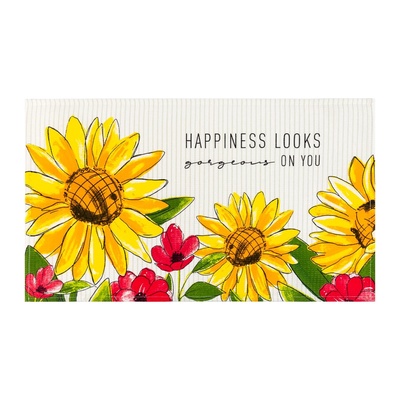 Набор полотенец кухонных «Доляна» Happiness looks, 35×60 см - 2 шт., хлопок 100%