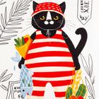 Полотенце кухонное «Доляна. Кот», 35×60 см, 100% хлопок, 160 г/м² 5423142