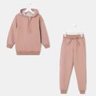 Комплект (толстовка, брюки) KAFTAN "Basic line" размер 40 (158-164), цвет кофе, oversize - фото 48223045