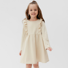 Платье для девочки с рюшей KAFTAN "Basic line", размер 30 (98-104), цвет кремовый - фото 12299227
