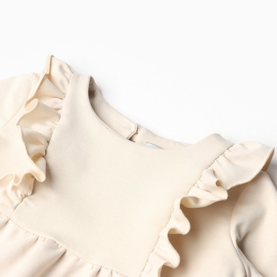 Платье с рюшами для девочки KAFTAN: Basic line, цвет кремовый, рост 110-116 см