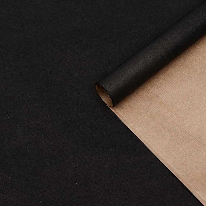 Бумага упаковочная крафт, черный, 70 х 90 см, 70 г/м² - Фото 1