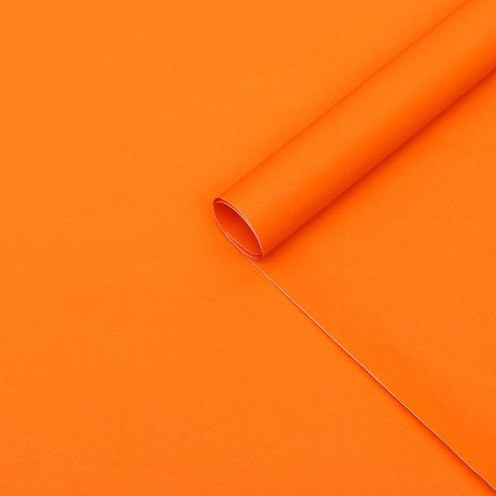 Бумага для декора и флористики, UPAK LAND, крафт, двусторонняя, оранжевая, однотонная, рулон 1шт., 70 х 90 см - Фото 1